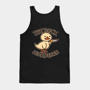 Funny Murderer Duck With Knife Halloween Tank Top